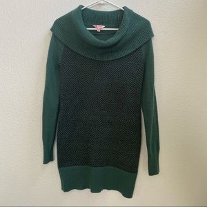 EUC Candies Emerald Green Cowl Neck Sweater Dress